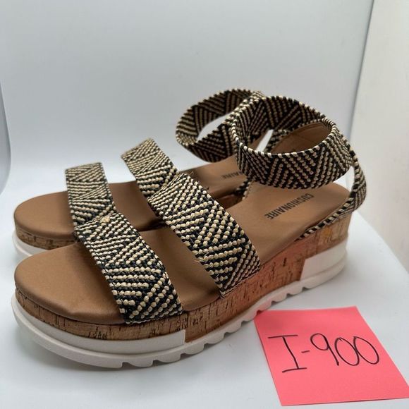 CUSHIONAIRE Women's Cork Wedge Sandal 7.5 RAFFIA - Picture 3 of 7